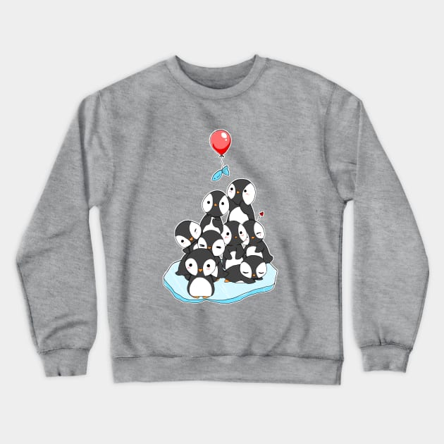 Cute penguin mountain Crewneck Sweatshirt by linkitty